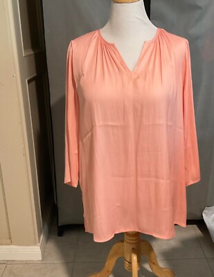 Ladies XL IMAN peach tunic with 3/4 sleeves brand new