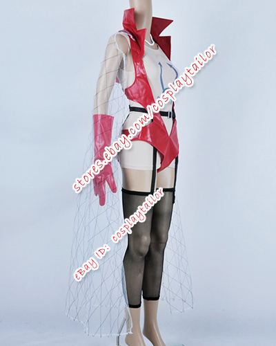 One Piece Emporio Ivankov Cosplay Red Leather Uniform Costume Outfit Full Set - Bild 2 von 10
