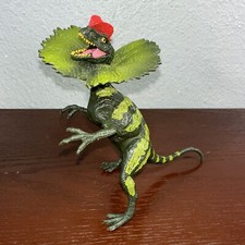 Dilophosaurus Toy Action Figure POSABLE JURASSIC DINOSAURS 6 1/2" tall Plastic