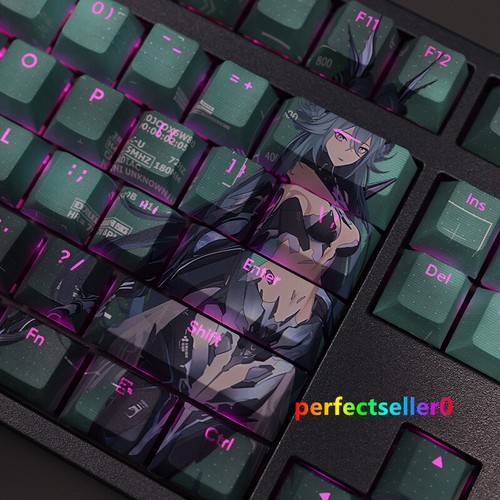 lamia GRAY RAVEN:PUNISHING Keycap PBT Sublimation Cherry MX 108 Keys For Keypads - Picture 6 of 7