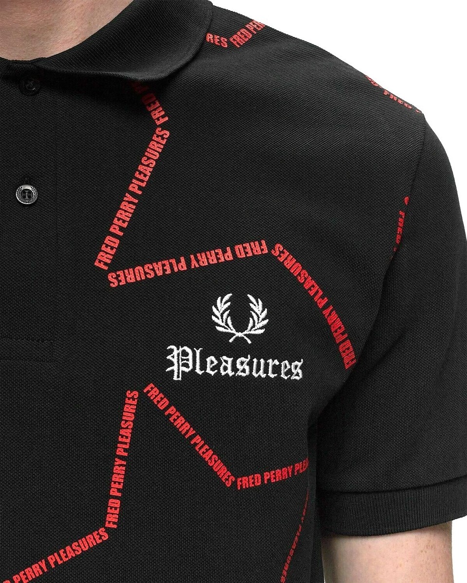 FRED PERRY x Pleasures 'Star Text Logo' Piqué M3600 Fit Polo