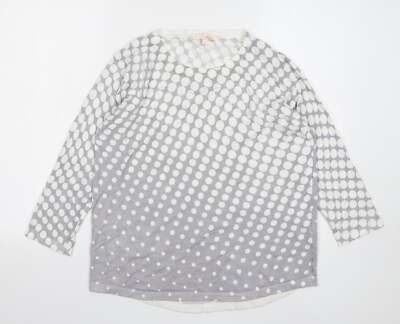 Noni B Damen Pullover grau gepunktet Viskosemischung Größe M