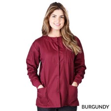 8832 Scrub Unisex Jacket Button Up Burgundy
