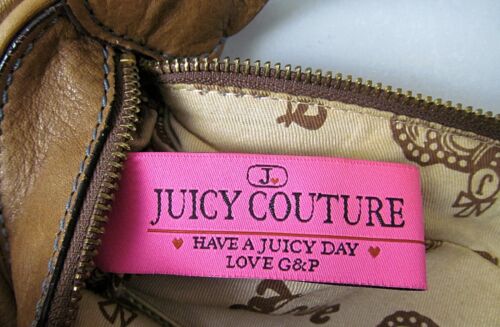 Juicy Couture Y2K Vintage Cuero Marrón Hobo Bolso Cartera Pompones - Imagen 9 de 10