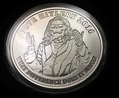 2016 1 oz .999 fine VOTE AIPAC OLIGARCHY BU SILVER SHIELD //405
