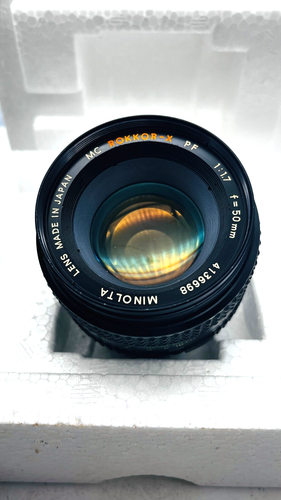 Minolta MC Rokkor - X PF 50mm, f1.7 lens in Minolta Box, both caps - Picture 2 of 4