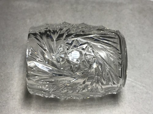 SOPORTE PARA PALILLOS DE DIENTES DE COLECCIÓN EXQUISITO MOLINETE DE VIDRIO DE CORTE TRANSPARENTE BARRIL DE HUELLA DIGITAL 2,5" - Imagen 1 de 9