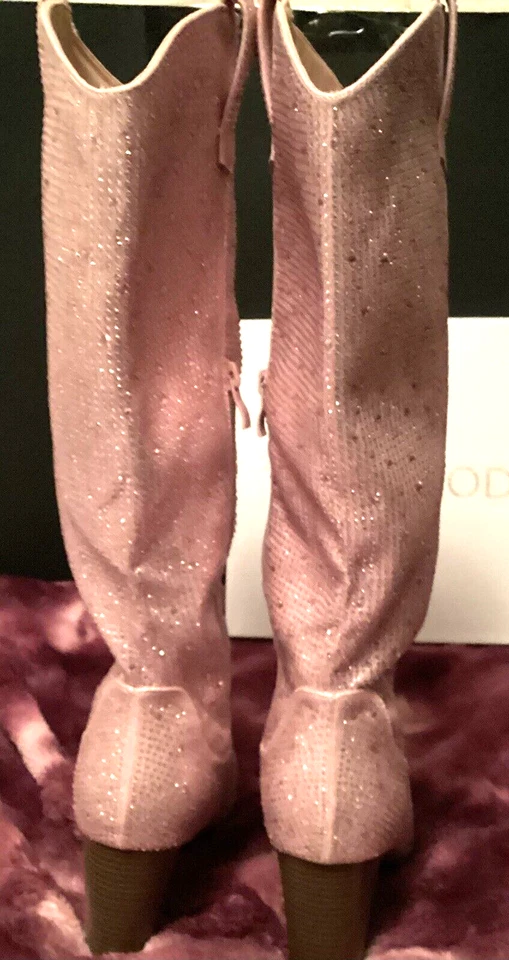 Botas Top Moda rosa strass tamanho 8 1/2 - Imagem 4 de 4