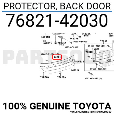 7682142030 Genuine Toyota PROTECTOR, BACK DOOR 76821-42030 | eBay