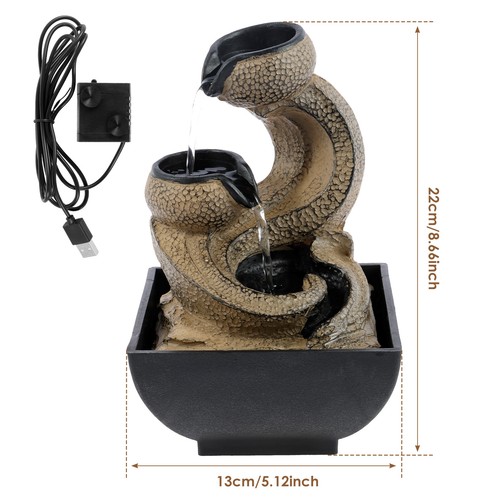 Resin Water Fountain Portable Tabletop Fountain Small Water Feature KoFNr - Picture 6 of 11