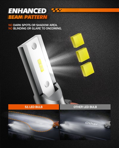 SEALIGHT H11 H9 LED Headlight 6000K Low Beam Bulbs Conversion Kit Crystal White - Foto 13 di 15