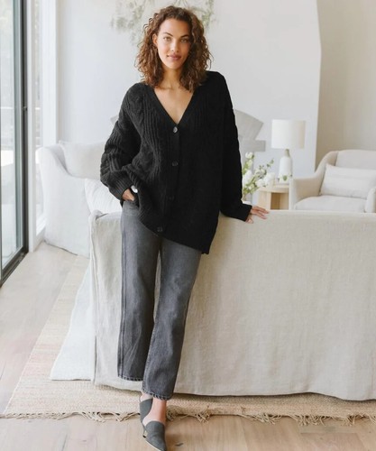 NEW Jenni Kayne Cable Cocoon Cardigan 