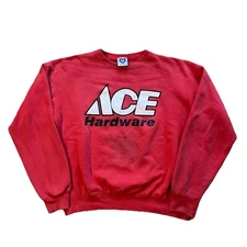 Vintage Distressed Ace Hardware MV Sport Pro Weave Sweatshirt Adult XL Logo Y2K