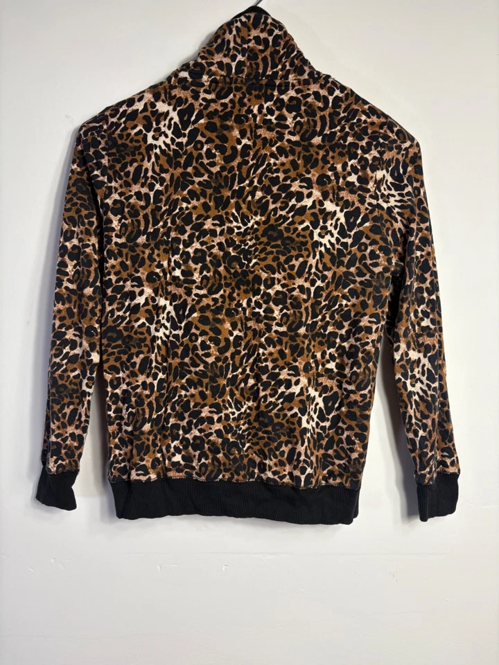 Rafaella Sport Jacket Women's Size PS Full Zip Leopard Print Fleece - Image 3 of 4
