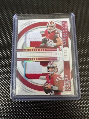 Christian McCaffrey / Brock Purdy 2023 Panini National Treasures #GCM-SF /25