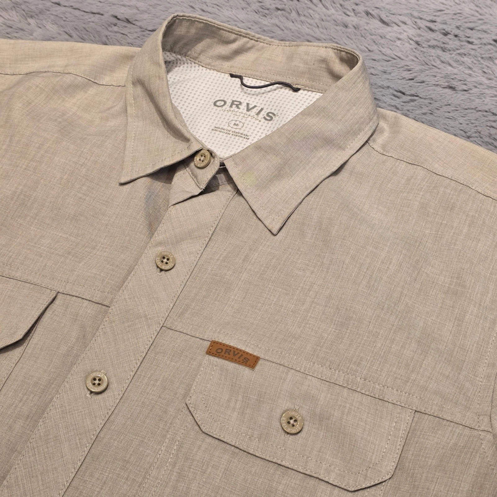 Orvis Mens Short Sleeve Button Down Shirt Tan Khaki Hiking Fishing Medium
Opens in a new window or t