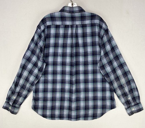 Vintage Gitman Bros Lightweight Flannel Shirt Mens XL Blue Plaid Button Down USA - Picture 8 of 14