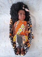 Afrikanische Puppe, 45 Cm, Schwarze Afro Haare mit Zubehör