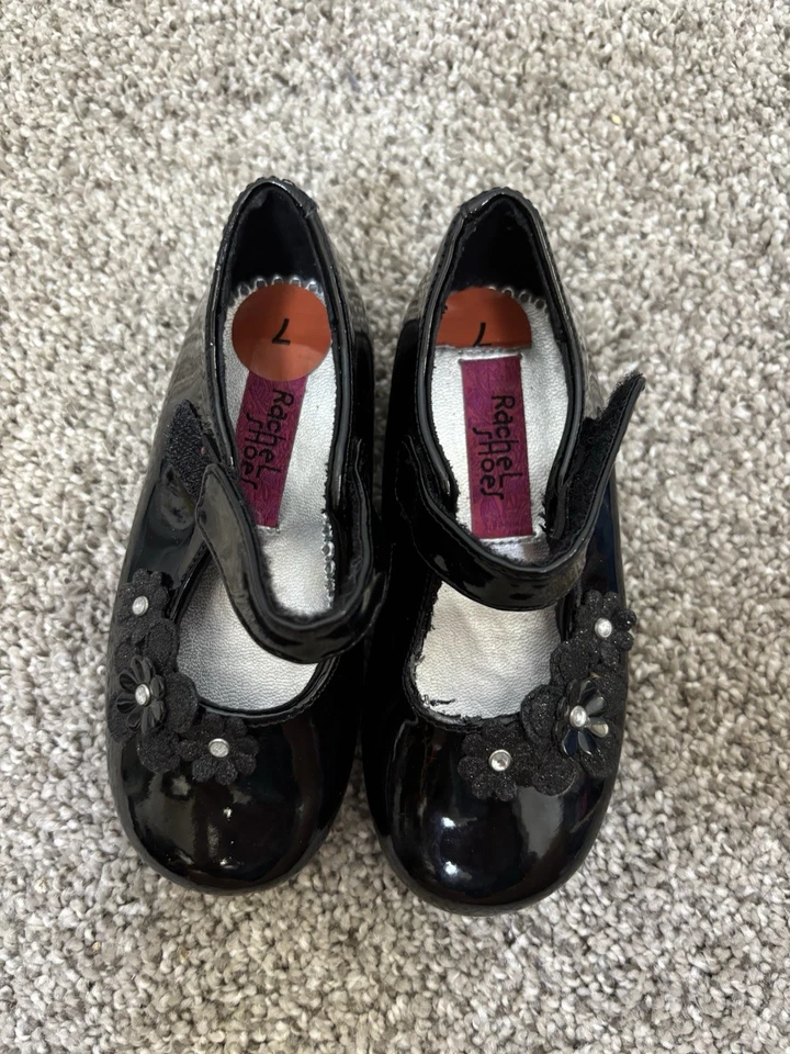 Rachel Ballet Flats Mary Jane Black Size 7 Floral Shoes Little Girls - Image 2 of 4