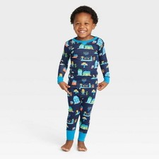 Toddler Hanukkah Lions Print Pajama Set 12M 12 Months Navy Blue Matching Family