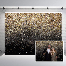 8x6ft Black and Gold Backdrop Gold Spots Backdrop Vinyl Photography Backdrop Vin