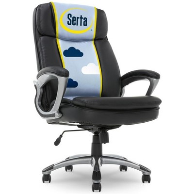 Office Chair Executive High Back 350 lb Capacity Memory Foam Black Serta Tall