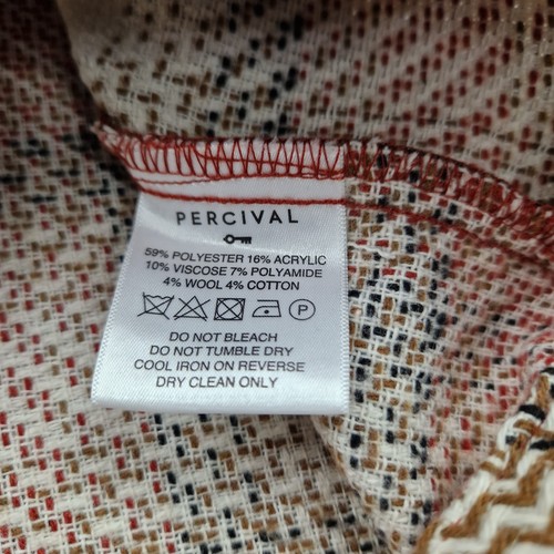 Percival Jacket Mens Large Brown Red Chore Shacket Overshirt Plaid Utility - Picture 9 of 11