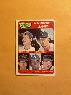 1965 Topps  League Pitching Leaders Dean Chance, Gary Peters, Juan Pizarro #9 VG