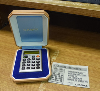 Vintage 1970 Casio Micro mini M800 calculator in box working intermittently