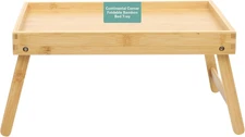Continental Bamboo Bed Tray with Folding Legs, for Breakfast, Eating, Working, L