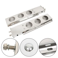 Stainless Steel Mud Flap Hanger + Light Cutouts Spring Loaded 2 1/2 Pattern 30"