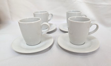 Set 4 tazze e piattini Revol France porcellana espresso demitasse bianco