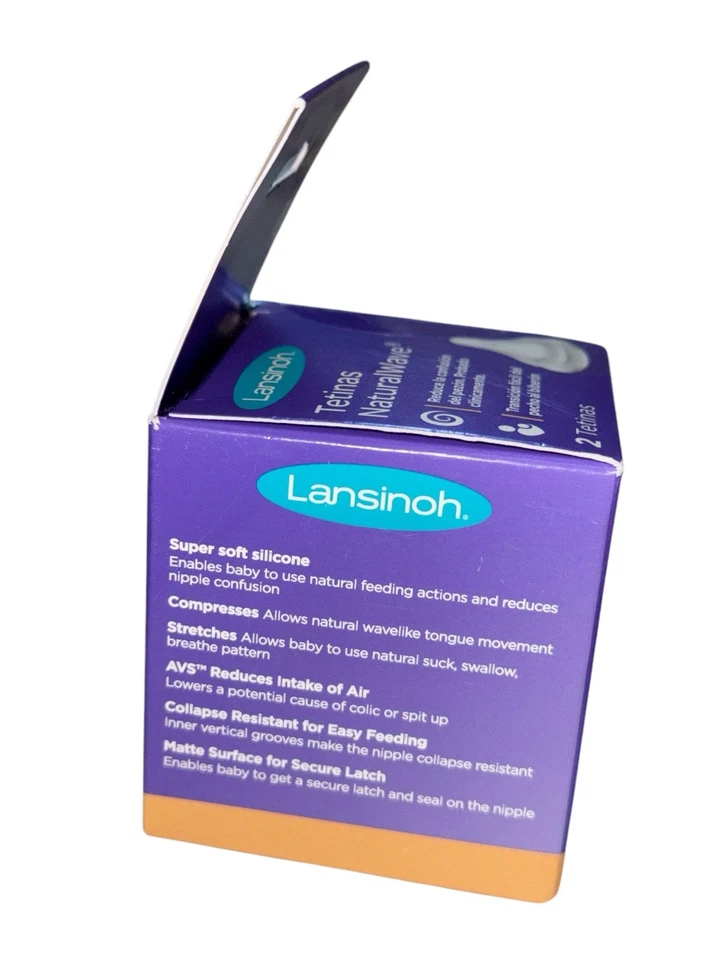 Lansinoh NaturalWave Baby Bottle Nipples, Fast Flow, Anti-Colic 2 ct - Image 4 of 4