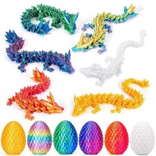 6 Pcs 3D Printed Dragon Eggs with Dragon Inside, Mini Dragon Egg Fidget Toy 3...