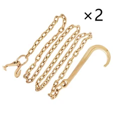 LABLT Wrecker Chain Hook One 5/16" x 10' Grade 70 Long Shank J hook Tow Chain×2