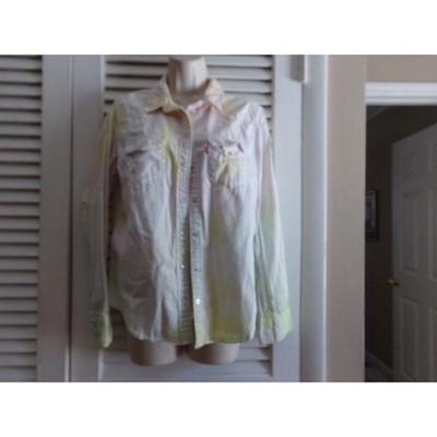 Levi Strauss Classic Fit  Groovy Collection pearl snap shirt M tie dye destroyed