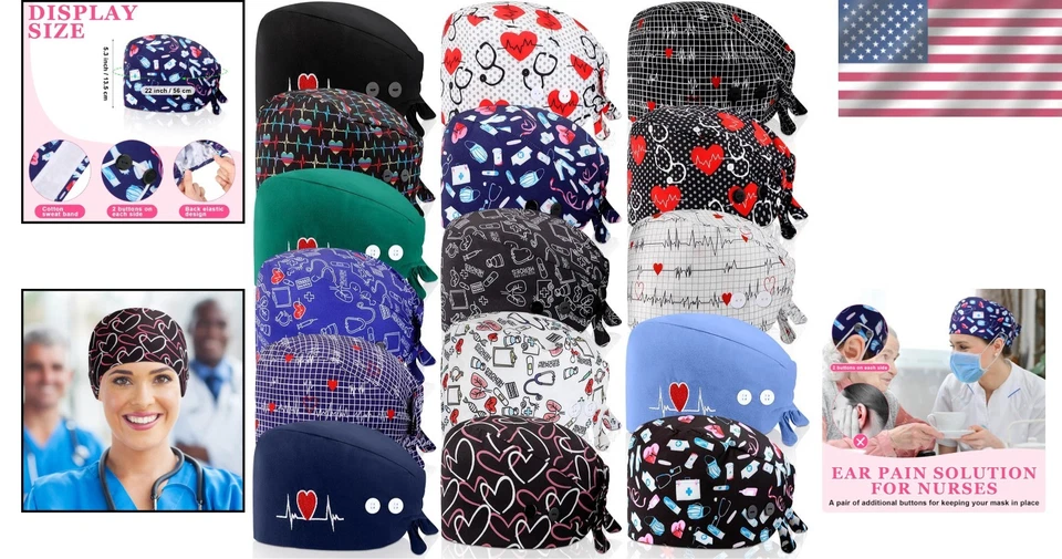 Practical Surgical Hats for Women Men - Bulk Pack - Image 2 of 4