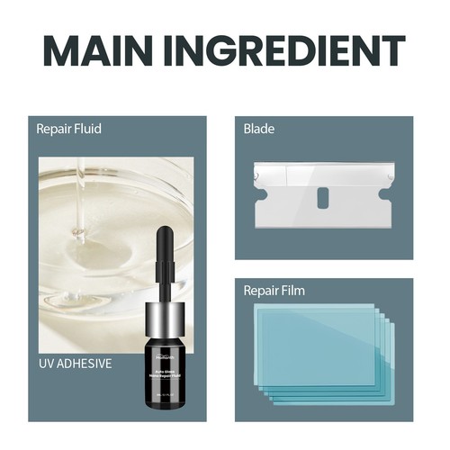 Kit de herramientas para grietas de resina de líquido de reparación nano de vidrio automático de 3 ml - Imagen 5 de 6