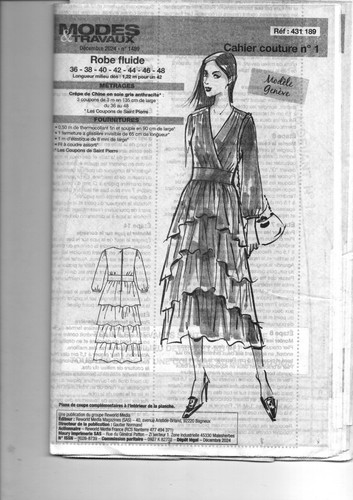 Patron De Couture Pantalon Fluide Femme - Taille 36 à 48 - Modes Et Travaux Mai 2024 - Modèle M. Et T.