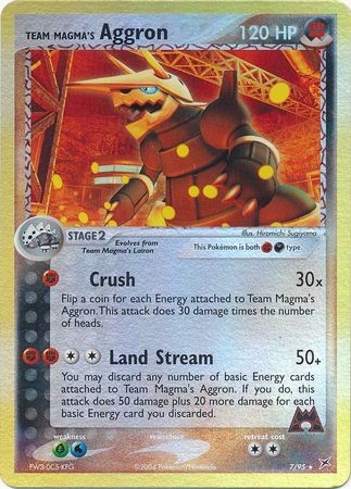 Team Magma's Aggron - 7/95 - Pokemon Ex Team Magma Team Aqua Reverse Holo NM