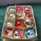 Vintage Glass Christmas Baubles Tree Decorations x 12