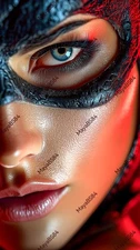5 Beautiful Woman Mask - Digital Image Picture Phone Background AI Art, 5 images