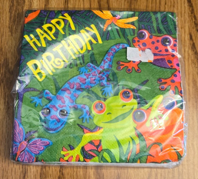 1 pack  13 X13  Amscan Frogs And Friends Party Napkins 16 - 3 Ply Each