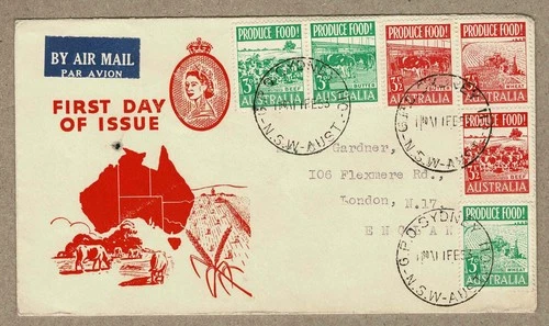 Australia 1953 Royal Produce Food  FDC Cover to UK