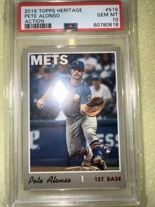 2019 Topps Heritage Pete Alonso Action SSP Rookie Card #519 PSA 10 Gem Mint  