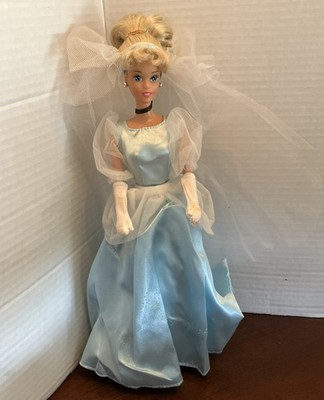 1991 Mattel Disney Classic Cinderella Doll Wedding Dress Blue Ballgown READ