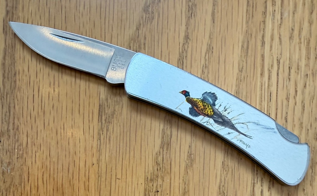 VINTAGE 1994 BUCK 525 PHEASANT SCENE KNIFE NEVER USED N21 | eBay