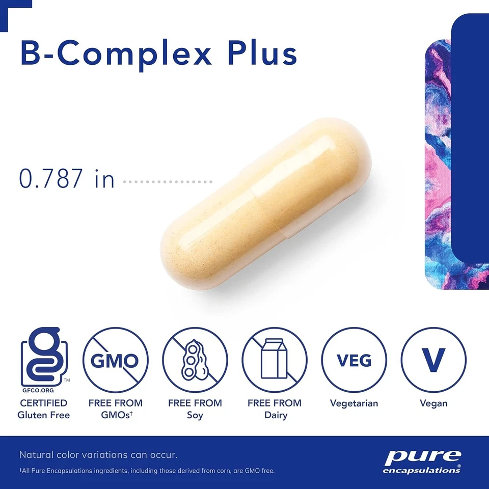 Pure Encapsulations B-Complex Plus | Suplemento de vitaminas B para apoyar la sangre roja... Foto 3 de 4