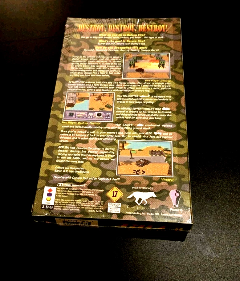 Return Fire 3DO Prolific BRAND NEW & FACTORY SEALED(Case Fresh, Near Mint Cond.) - Image 2 of 4