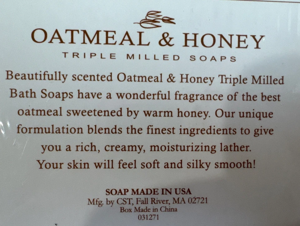 The Scottish Fine Soaps Co. Sabonete em Barra OATMEAL, Caixa de 4 Contagem, 3,5 oz/100 g, NOVO x 4 - Imagem 4 de 4